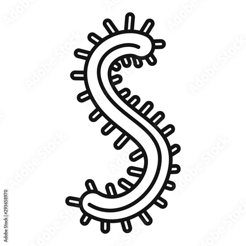 Worm bacteria icon. Outline worm bacteria vector icon for web design isolated on white background