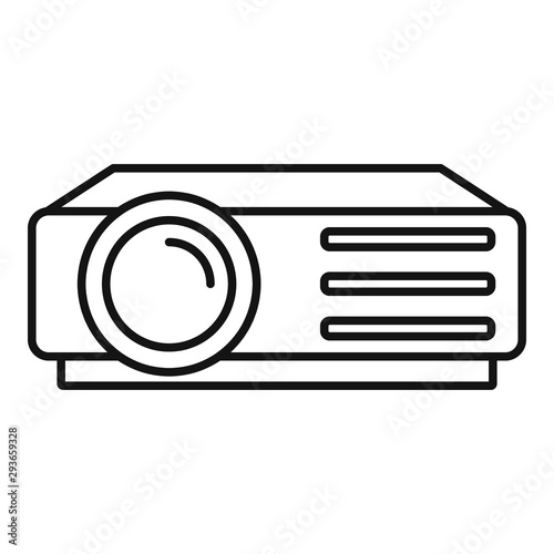 Lesson projector icon. Outline lesson projector vector icon for web design isolated on white background