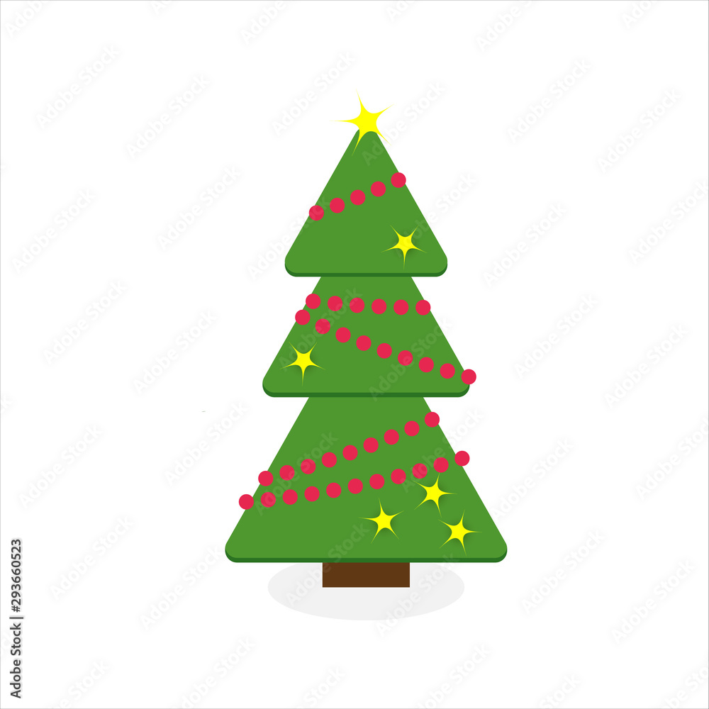 Colorful cartoon Christmas tree. Modern different flat design. Vector illustrations Colorful cartoon Christmas tree. Modern different flat design. Vector illustrations