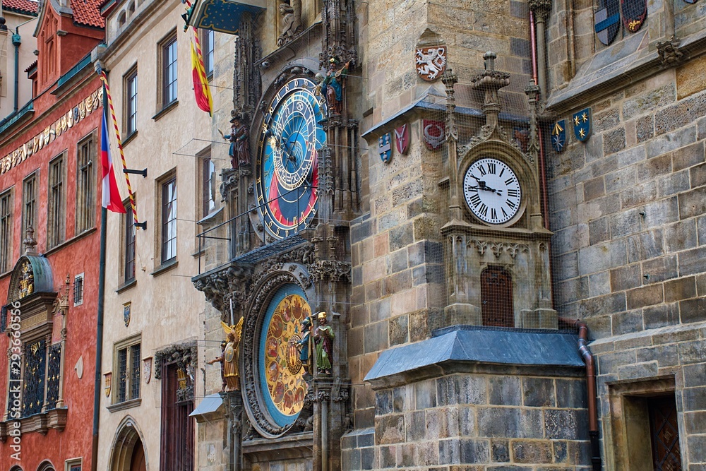 Obraz premium The Prague Astronomical Clock, or Prague Orloj, is a medieval astronomical clock located in Prague.