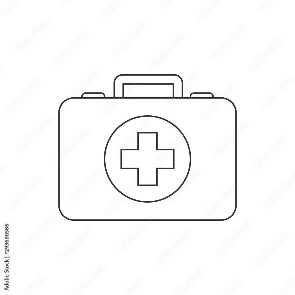 First aid kit line icon on white background. Editable stroke First aid kit line icon on white background. Editable stroke