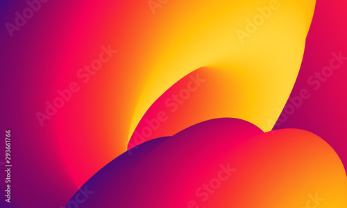 Modern colorful abstract soft 3D flow shapes. Liquid wave gradient background.	