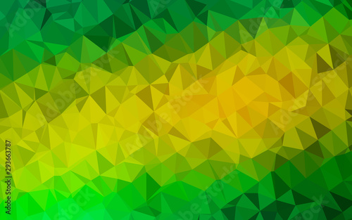 Light Green, Yellow vector polygon abstract background. A vague abstract illustration with gradient. Elegant pattern for a brand book.
