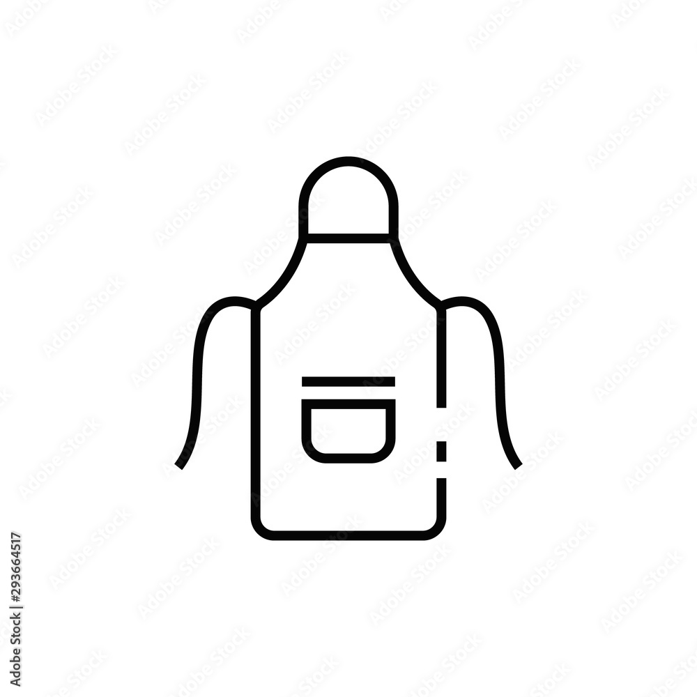 Apron line icon. Kitchen apron, cooking apron. Chef apron. Chef, kitchen garment for mobile and web application UI design.