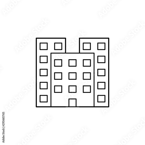 Residential apartment icon. Building blocks, house, flats illustration. Modern appartment architecture for mobile and web concept.