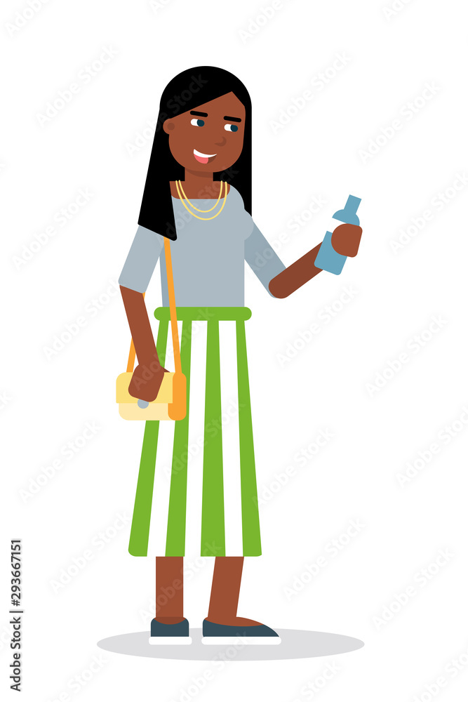 Fototapeta premium Young consumer flat vector illustration