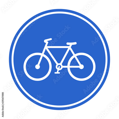 Blue bicycle lane sign