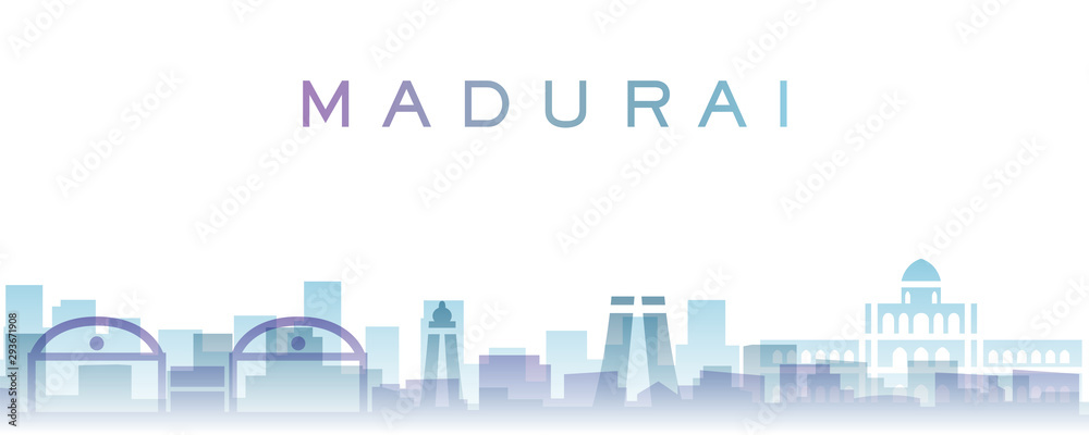 Madurai Transparent Layers Gradient Landmarks Skyline