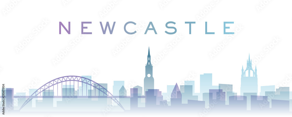 Newcastle Transparent Layers Gradient Landmarks Skyline
