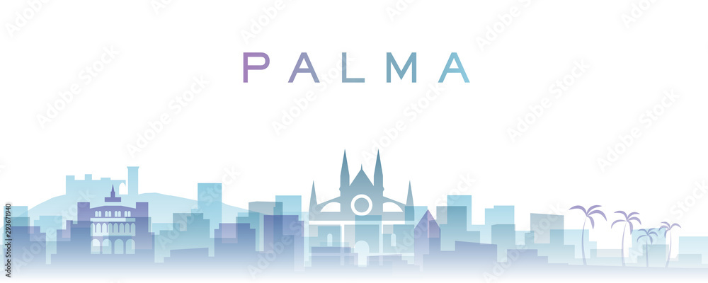 Palma Transparent Layers Gradient Landmarks Skyline
