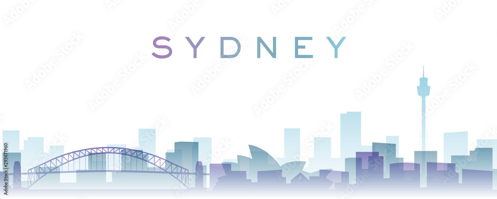 Sydney Transparent Layers Gradient Landmarks Skyline