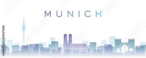 Munich Transparent Layers Gradient Landmarks Skyline