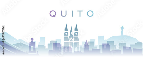Quito Transparent Layers Gradient Landmarks Skyline
