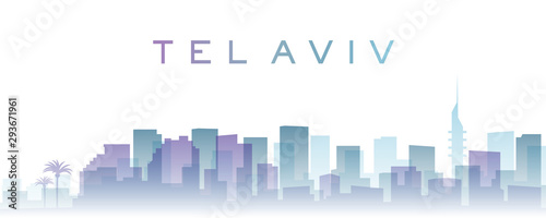 Tel Aviv Transparent Layers Gradient Landmarks Skyline