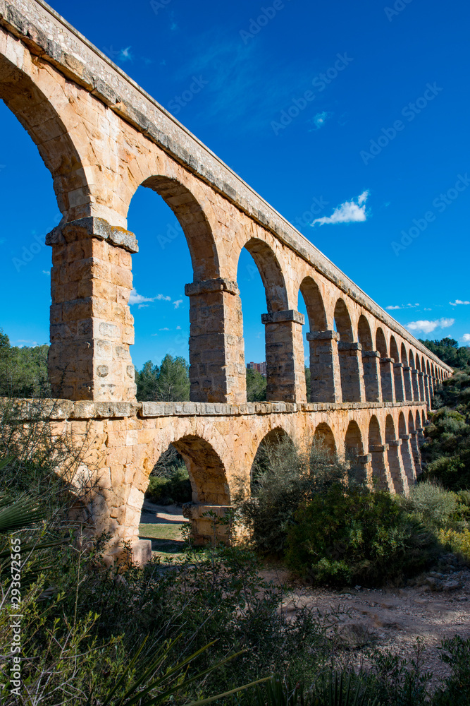 Roman aqueduct near Tarragona in Spain
