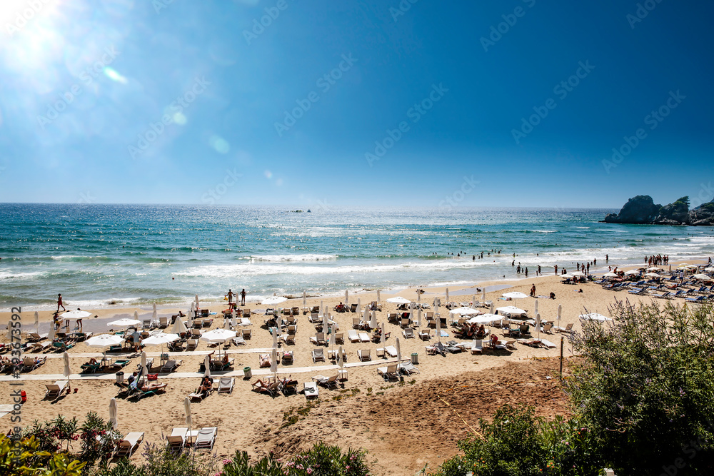 Summer photo of beach in resort and free space for your decoration 