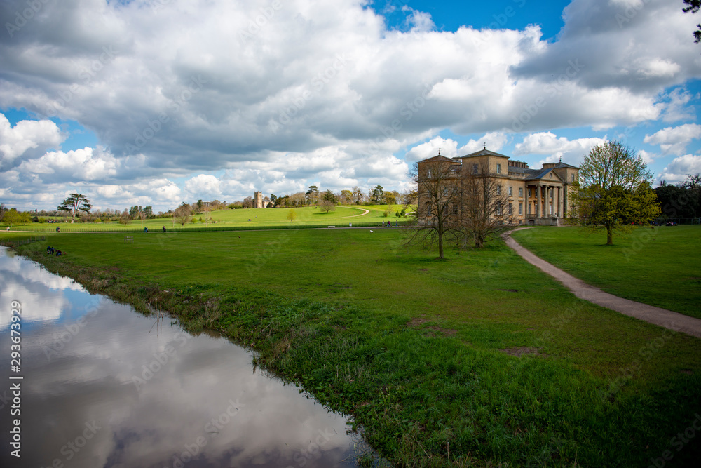 Clouds reflected in the stream at Croome