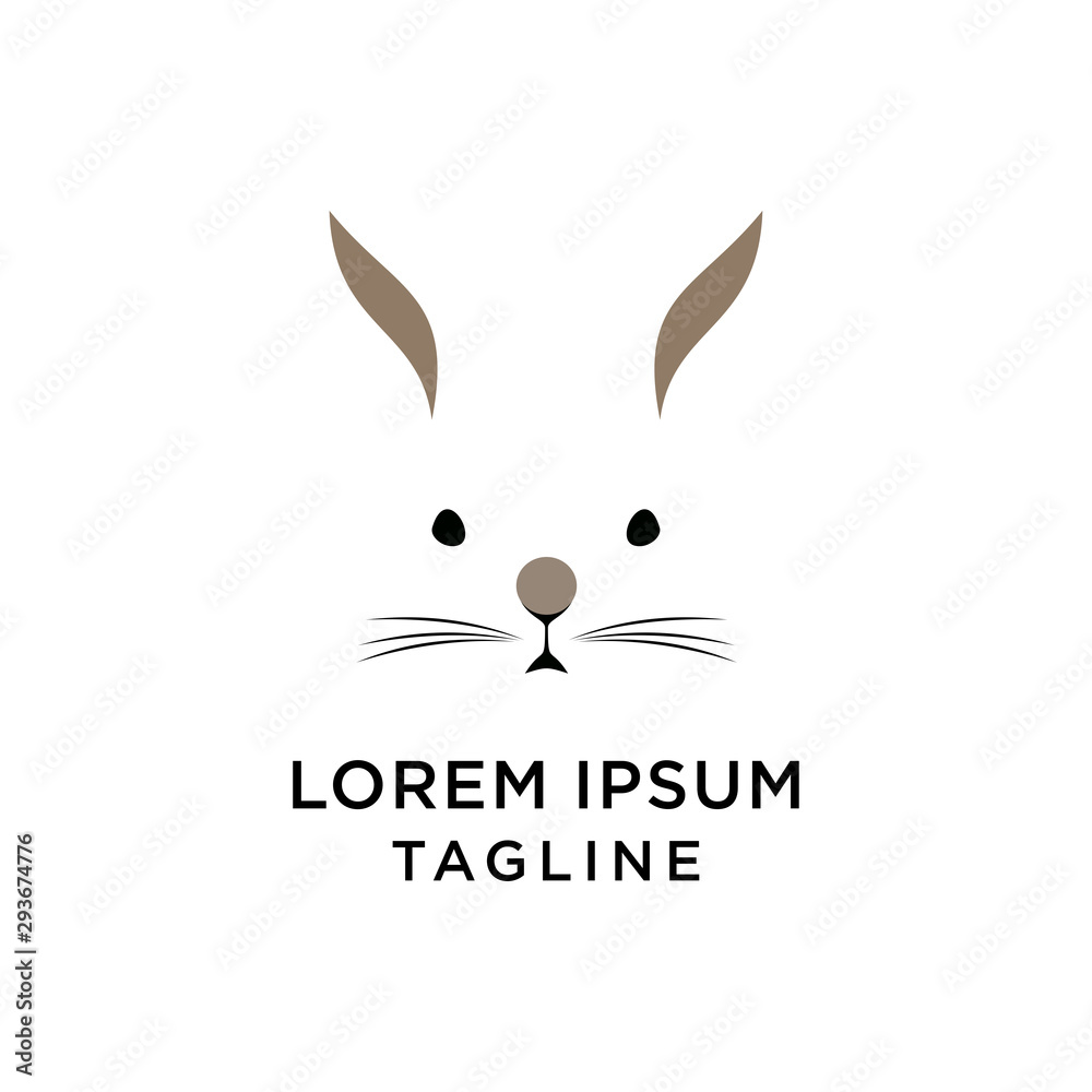 Rabbit Logo Design Template Vector