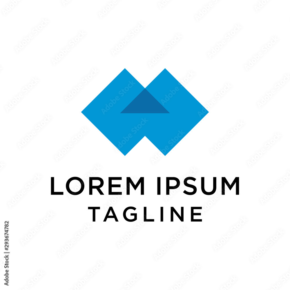 Initial W Geometric Logo Design Template Vector Initial W Geometric Logo Design Template Vector