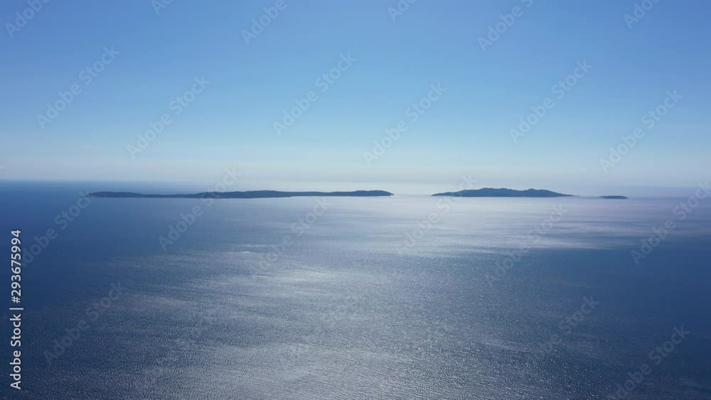 Port-cros and levant islands natural paradise south of France aerial view mediterranean sea bue sky Port-cros and levant islands natural paradise south of France aerial view mediterranean sea bue sky