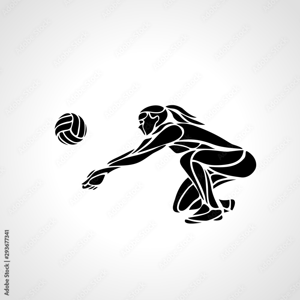 Volleyball Dig Silhouette