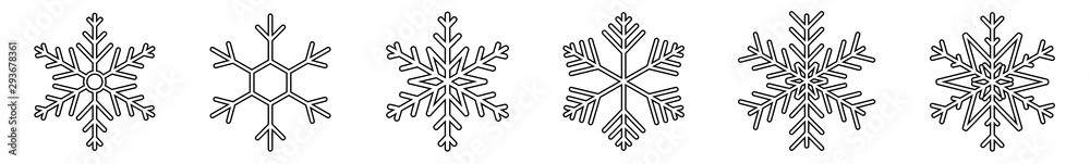 Snowflake Shape Icon | Snowflakes Outline | Ice Crystal Winter Symbol | Christmas Sign | Xmas Logo | Variations Snowflake Shape Icon | Snowflakes Outline | Ice Crystal Winter Symbol | Christmas Sign | Xmas Logo | Variations