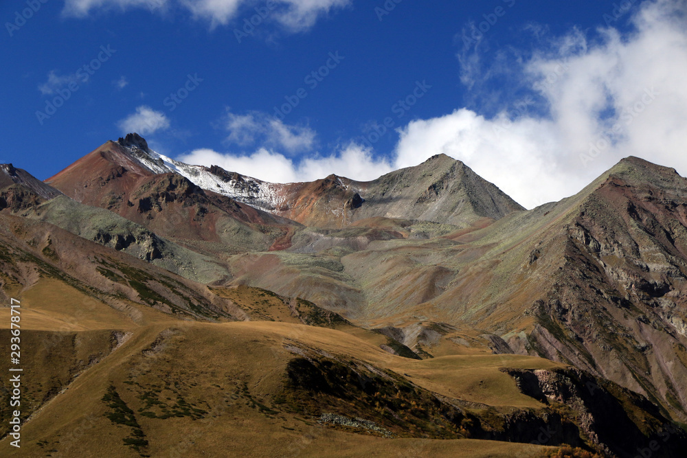 Fototapeta premium Caucasus Mountains, View from Georgian Military Road, Georgia 