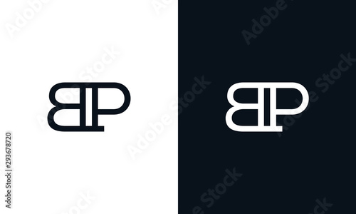 Minimalist line art letter BP logo. This logo icon incorporate with two letter in the creative way.