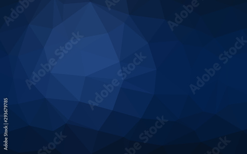 Dark BLUE vector triangle mosaic template. Shining colored illustration in a Brand new style. Elegant pattern for a brand book.
