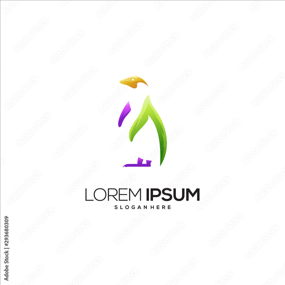 Fototapeta premium colorful abstract penguin logo template