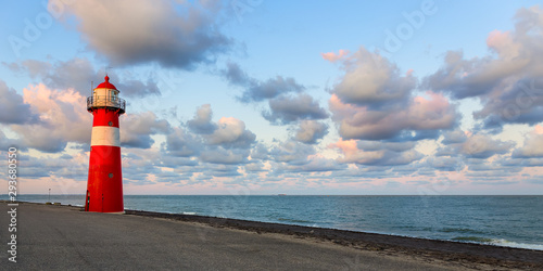 Sunset at the lighthouse Noorderhoofd near Westkapelle photo