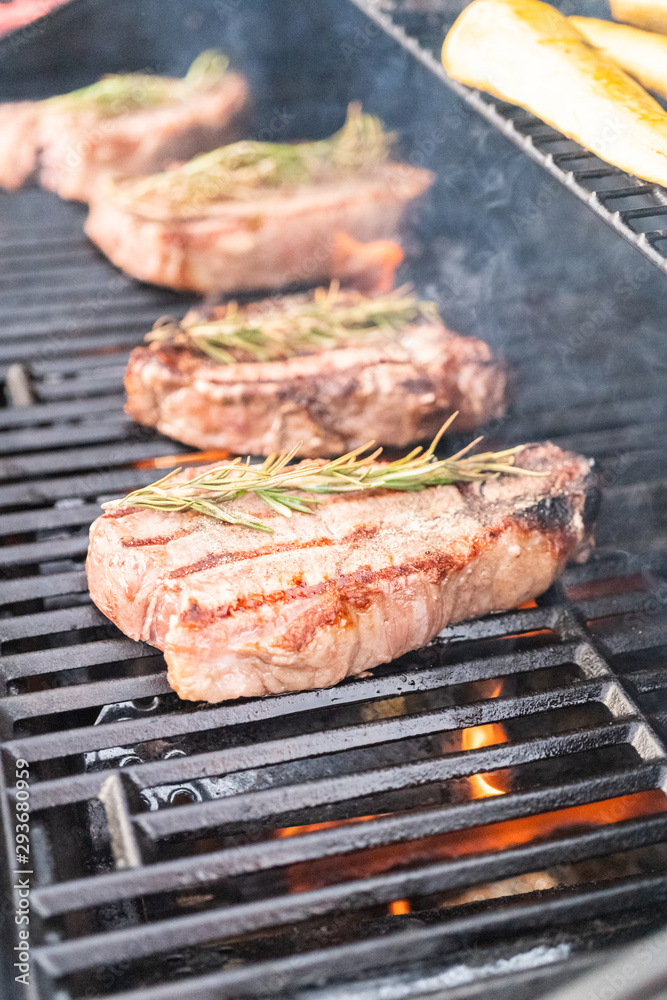 Grilling steak