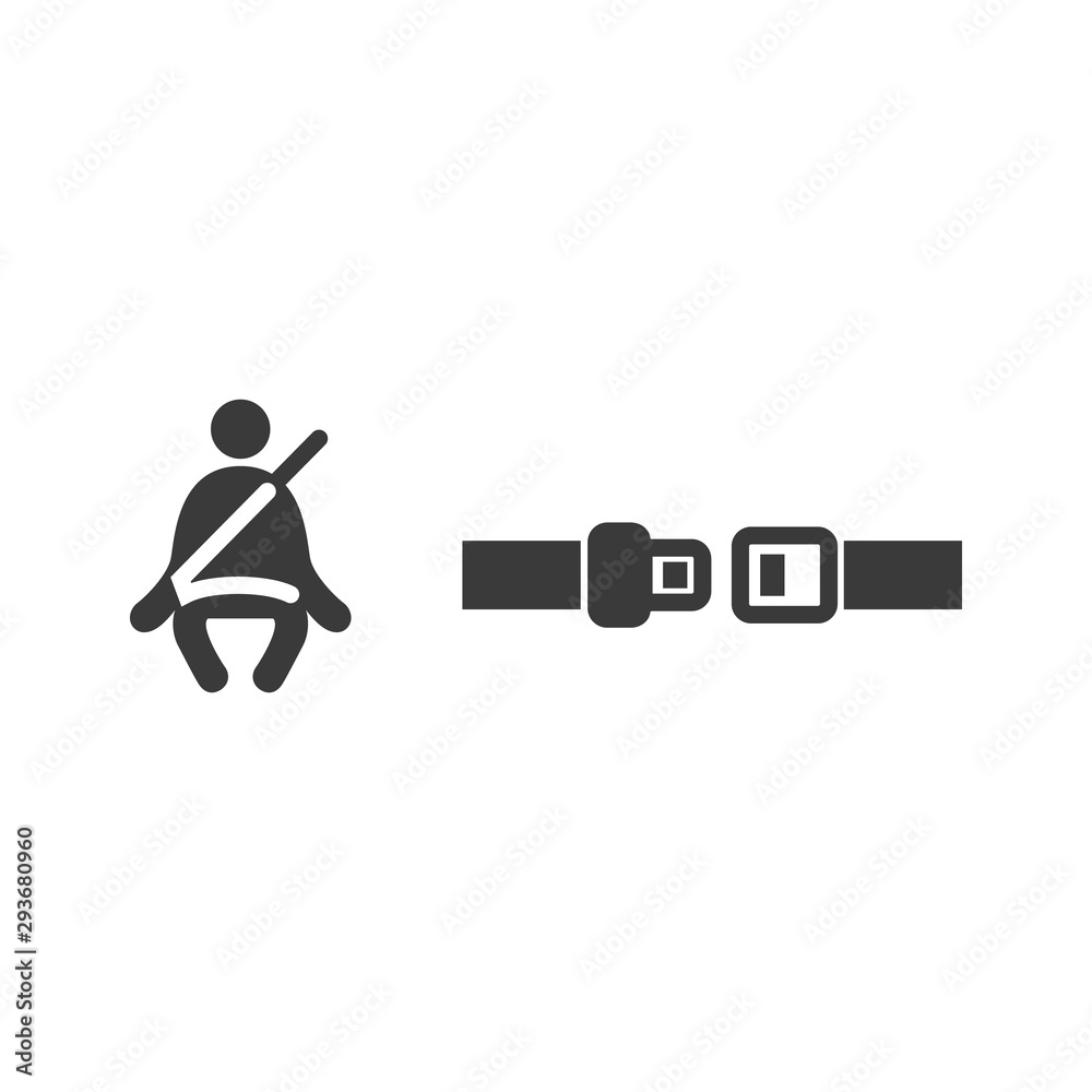 Seat belt Reminder Icon Sign Vector illustration on white background. Seat belt Reminder Icon Sign Vector illustration on white background.