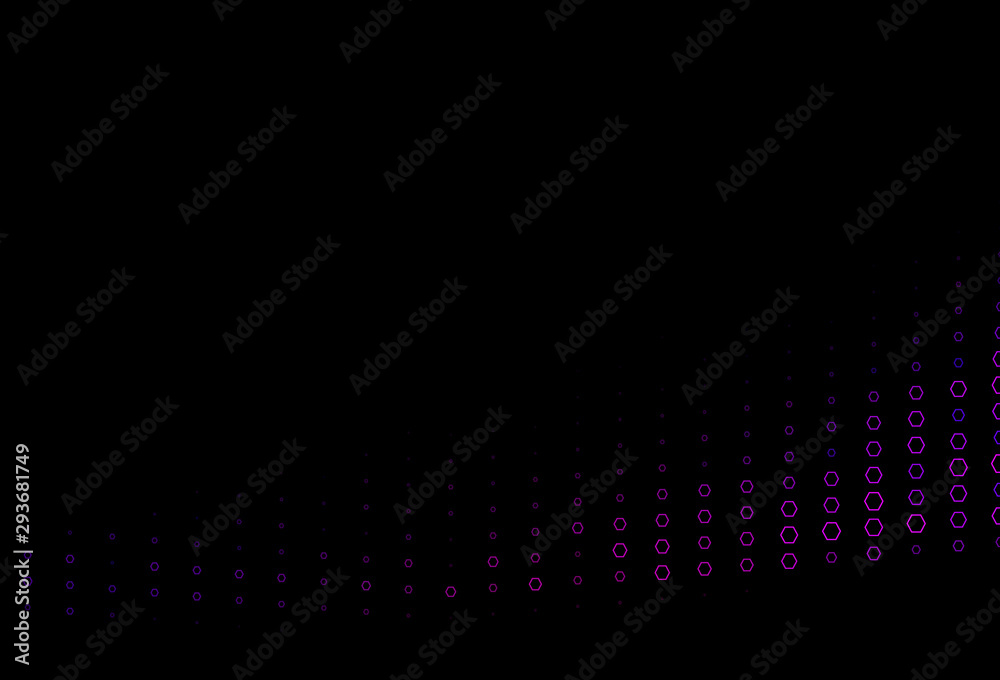 Dark Purple, Pink vector template in hexagonal style.