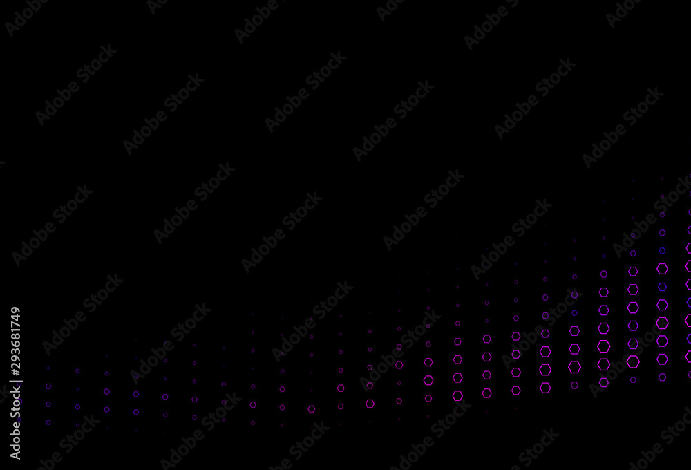 Obraz premium Dark Purple, Pink vector template in hexagonal style.