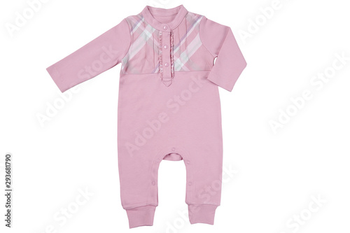Baby girl pink and white clothes white background