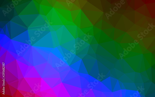 Dark Multicolor, Rainbow vector blurry triangle template. Modern geometrical abstract illustration with gradient. Polygonal design for your web site.