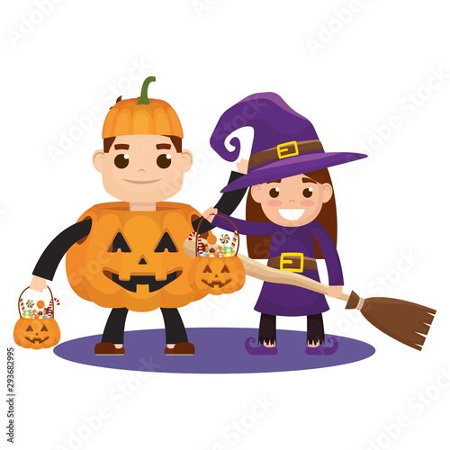 little kids with costumes characters