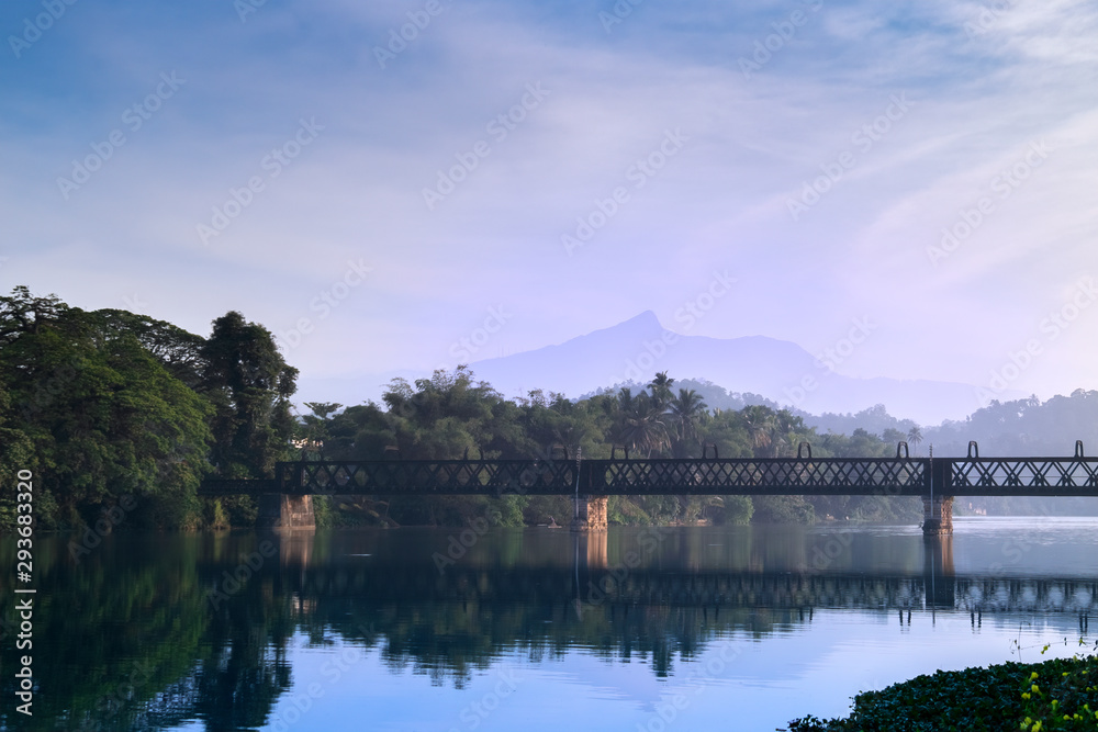 Fototapeta premium Railroad Trestle over Mahaweli Ganga (Mahaweli River), Kandy, Sri Lanka