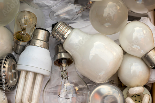 A mixture of old fashioned light bulbs photo