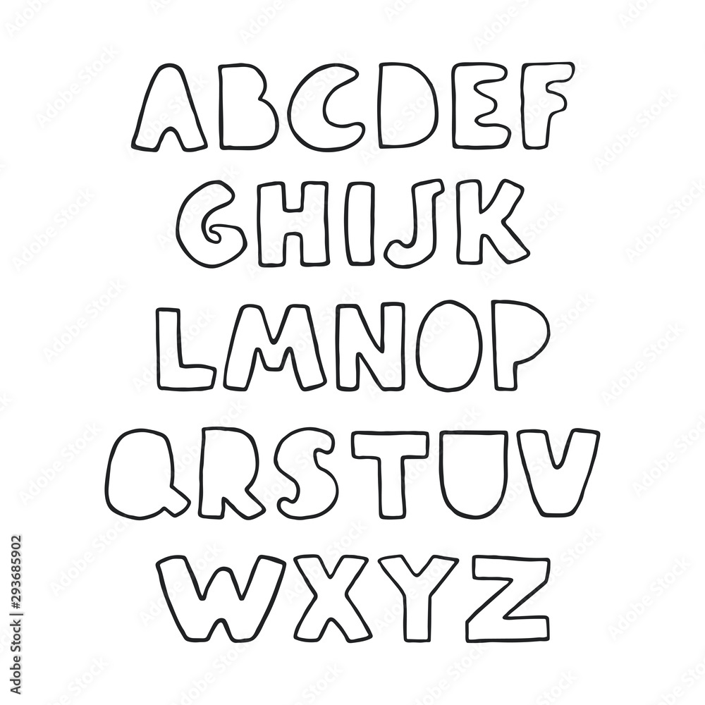 Positive black and white alphabet for children Positive black and white alphabet for children