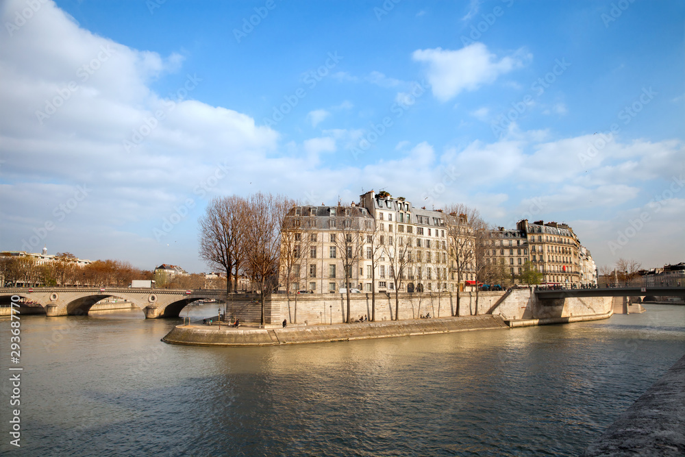 Bourbon embankment on Saint Louis isle in Paris, France