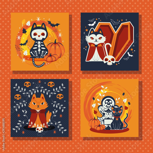 bundle of scenes with cat disguised characters