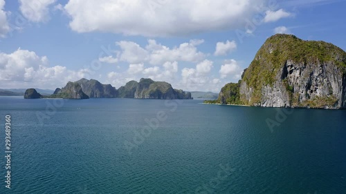 4K Aerial view of Barcuit Archipelago. Breathtaking Pinagbuyutan Island and other secluded island . El Nido, Palawan, Philippines photo