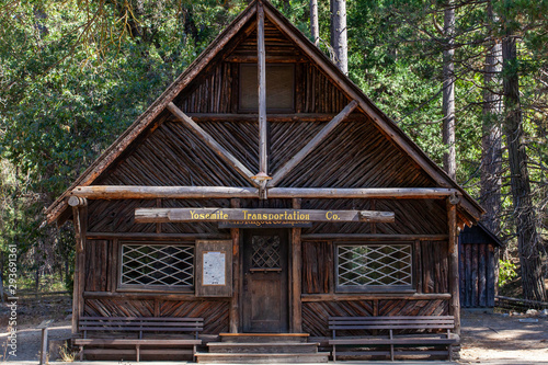 Yosemite  California USA    September  16  2019  Old Wells Fargo Bank building at the Pioneer town in the Wowona area of Yosemite  California