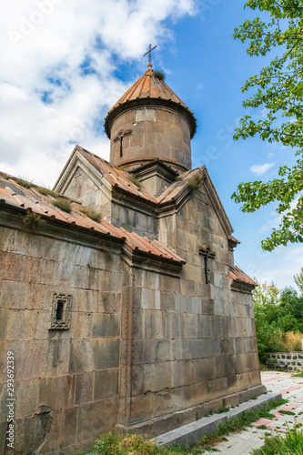 Western Asia, Eurasia, South Caucasus, Republic of Armenia. Tsakhkadzor. Kecharis Monastery Exterior view of Church of Saint Harutyun, 13th C. photo