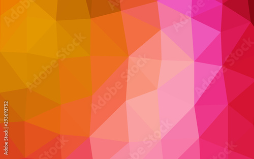 Dark Pink, Yellow vector polygonal background. A sample with polygonal shapes. Completely new template for your business design.