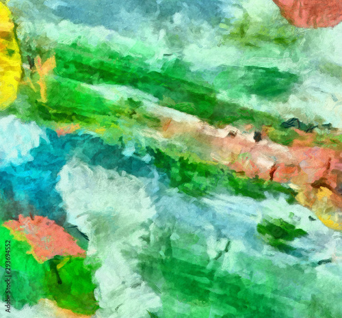 Macro detailed splashes and strokes of oil brush on paper. Simple colorful bright pattern. Old vintage rough texture. HQ design pattern. Shape close up painting.