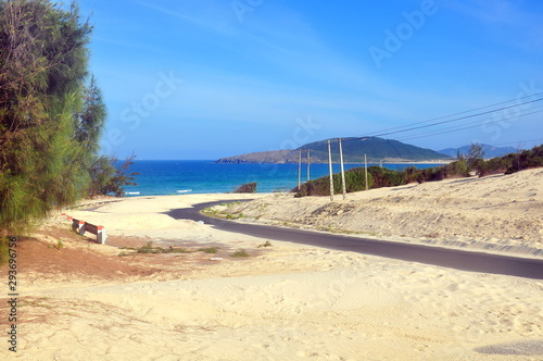the beautiful road beside the beach