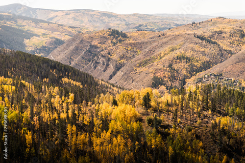 Landscape view of the mountains covered in fall foliage in Vail, Colorado. © Rosemary